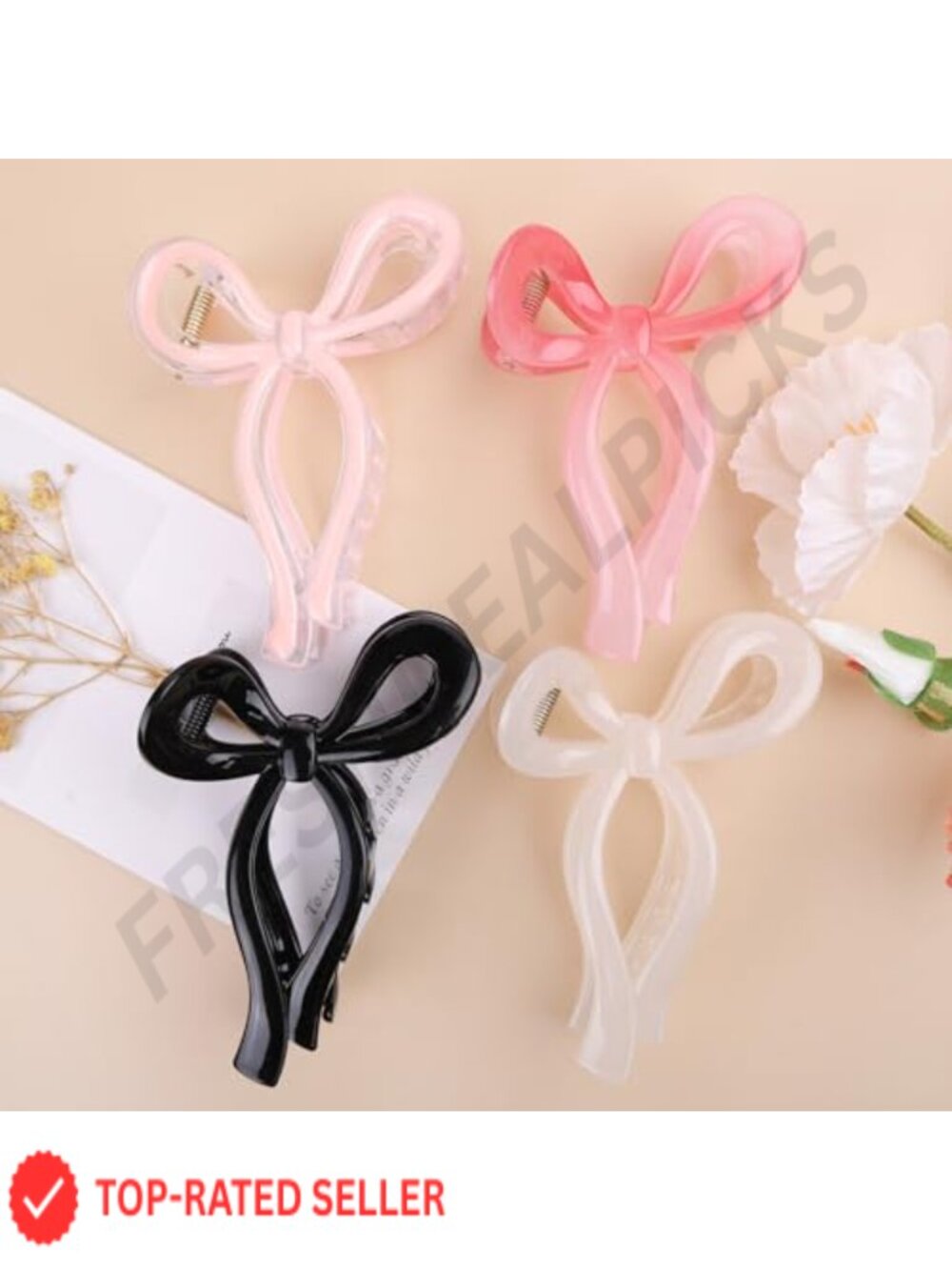 4 Pc Bow Hair Claw Clips Plastic Nonslip Butterfly Hair Accessories Styling